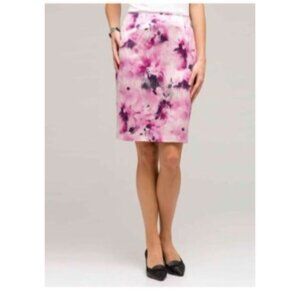 Jones New York Floral Pencil Skirt size 12 Pink  Womens satin Cotton blend new